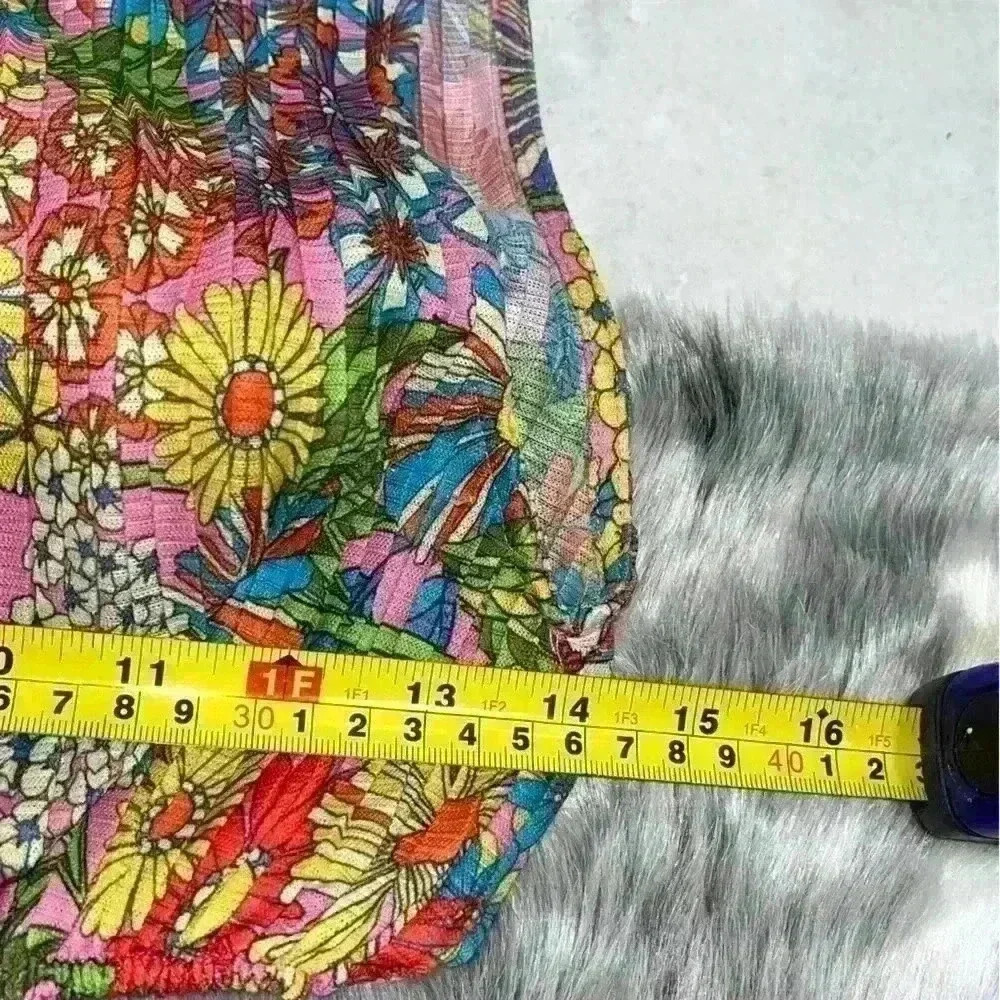 Zara Pleated Cut Out Dress. Beautiful Floral Dress With Retro Vibe. Size small S - Picture 8 of 10